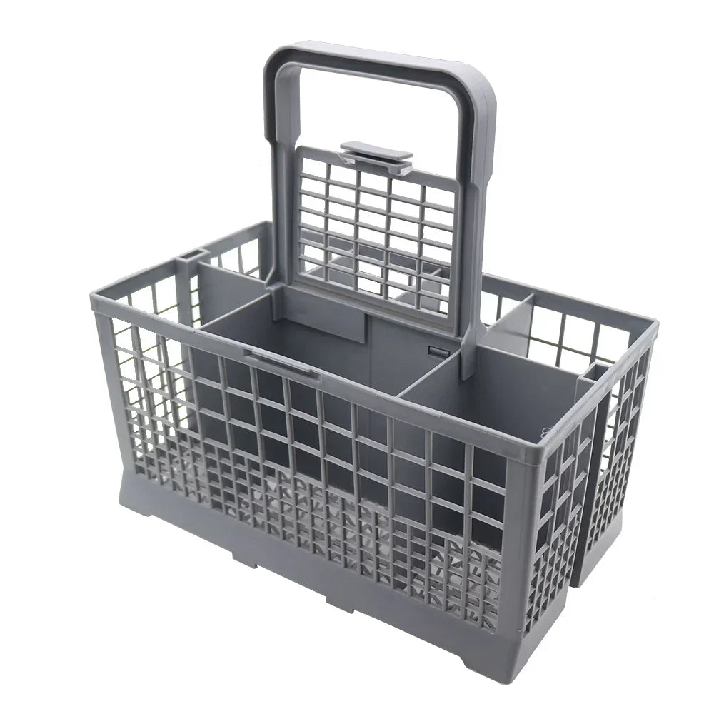 Universal Dishwasher Cutlery Basket Replacement Utensil Holder with Removable Handle – Grey