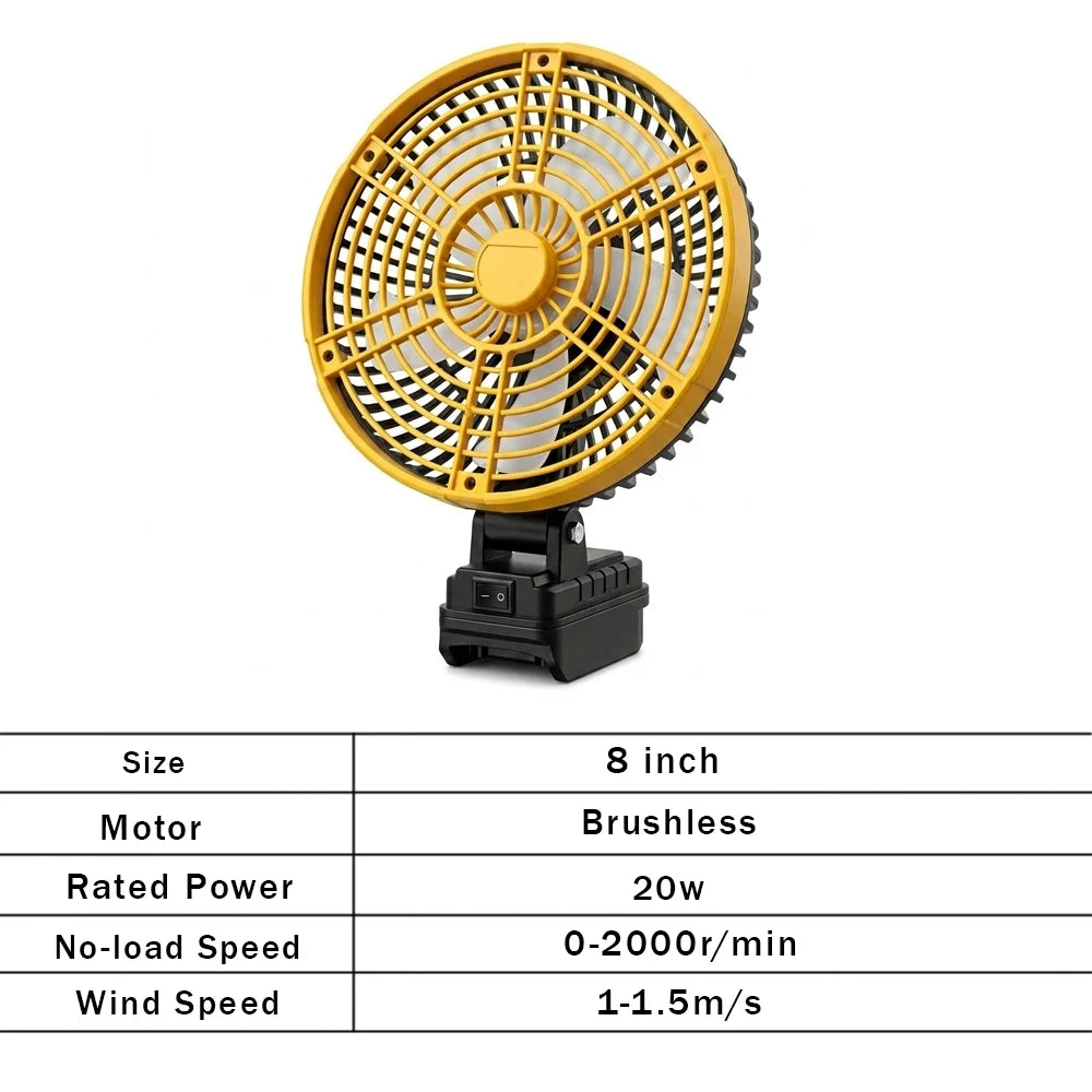 Cordless Camping Fan 8 Inch Brushless 18V with Dual USB Ports Skin Only - Blue