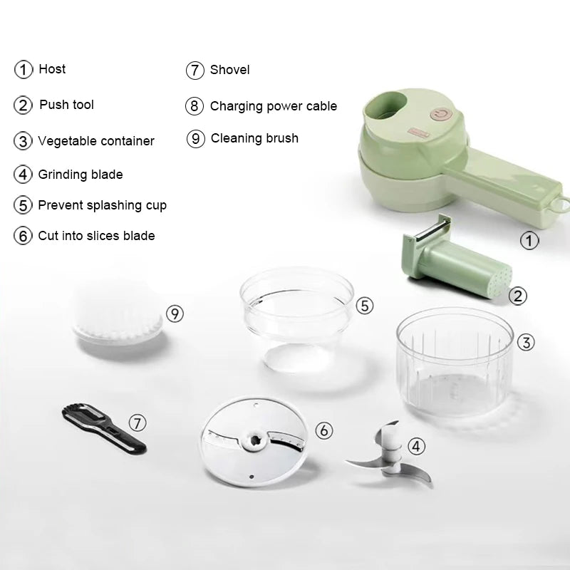 Electric Garlic Chopper 200mL 40W Rechargeable Vegetable Cutter 304 Stainless Steel Blade