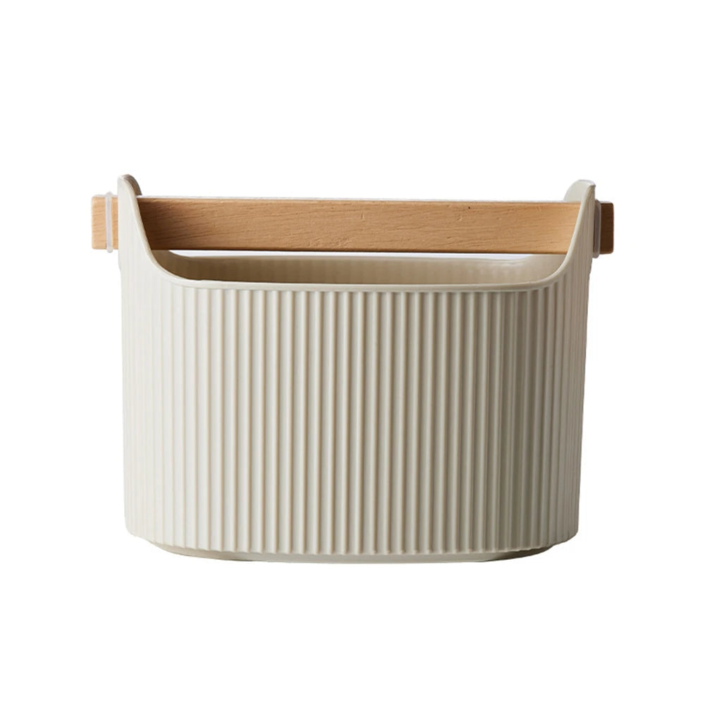 Coffee Knock Box Espresso Coffee Grounds Bucket with Removable Knock Bar and Non-Slip Base – Beige