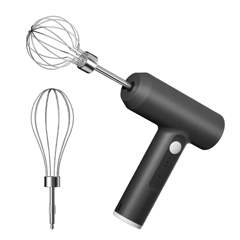 Electric Food Mixer 3 Speed USB Rechargeable Stainless Steel Handheld Whisk Mixer – Black