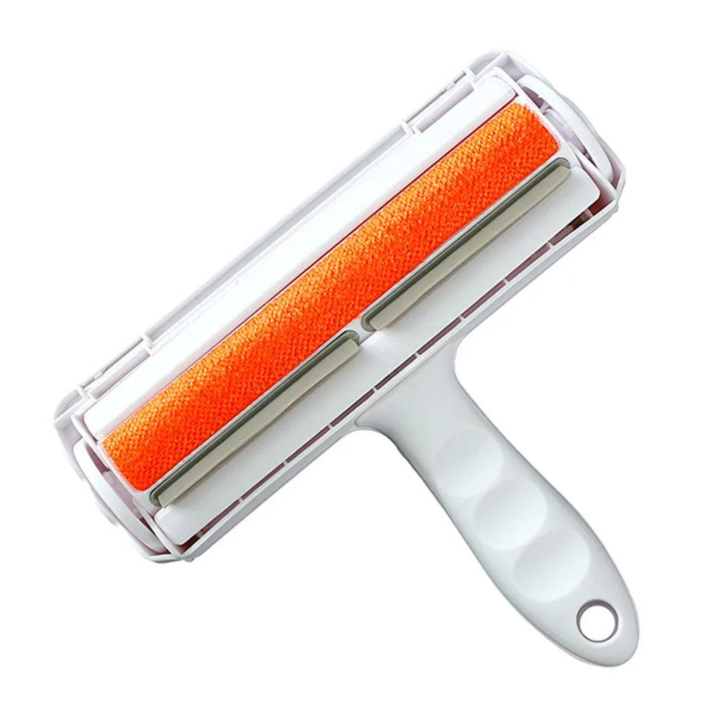 Pet Hair Remover Roller Self Cleaning 2 Way Lint Brush Manual Furniture Fabric Cleaner - Orange
