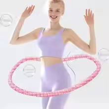 Weighted Fitness Circle Soft Spring Portable Hula Hoop 1.3kg Waist Training Exercise Ring - Pink