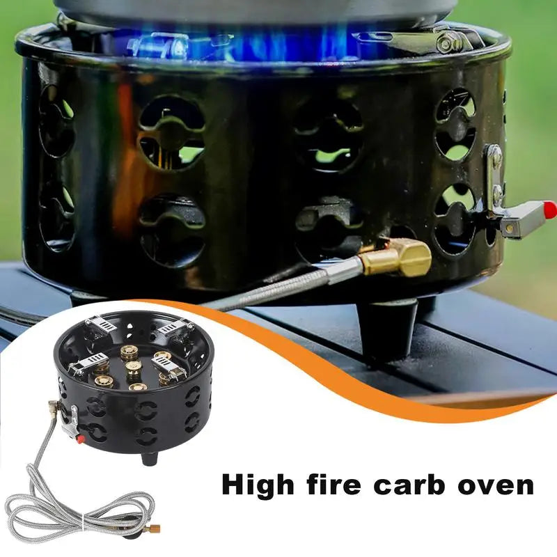 Camping Gas Burner Portable Windproof Outdoor Cooking Stove - Black