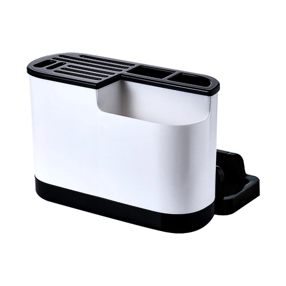 Multifunctional Knife Block for Countertop, Knife Storage Organizer with Drain Tray Kitchen Utensils Holder (No Cutting Board)
