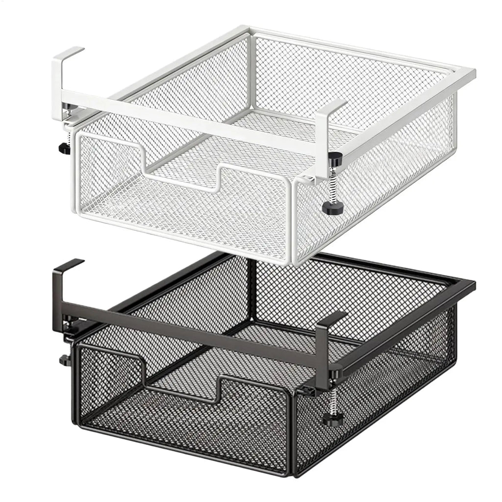 Under Desk Drawer 38 cm Slide Out Storage No Drill Clamp On Organiser - Black