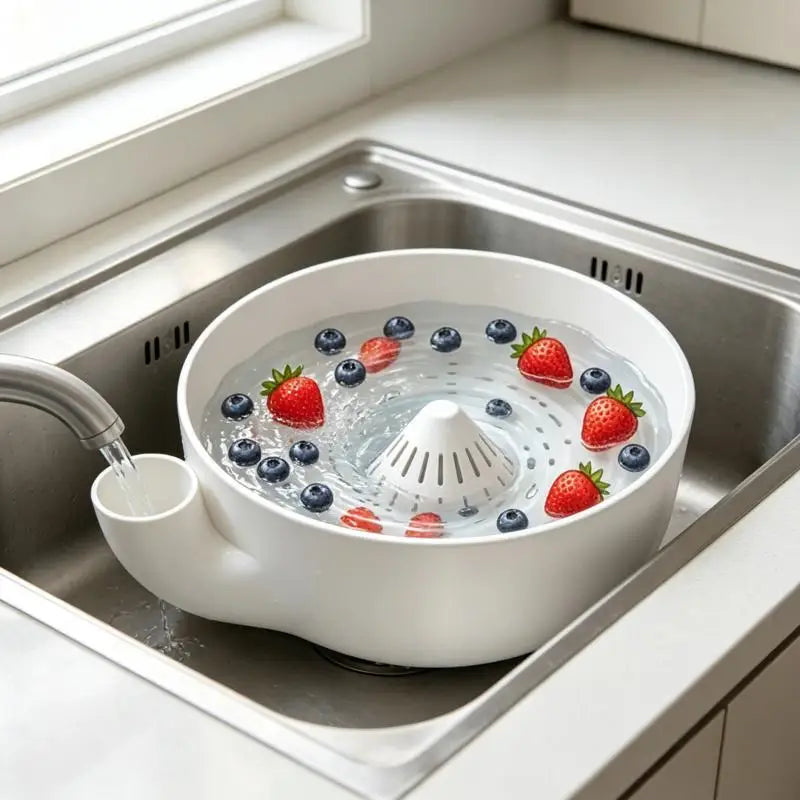 Draining Colander 18 cm Fruit and Vegetable Washing Basket Sink Strainer - White