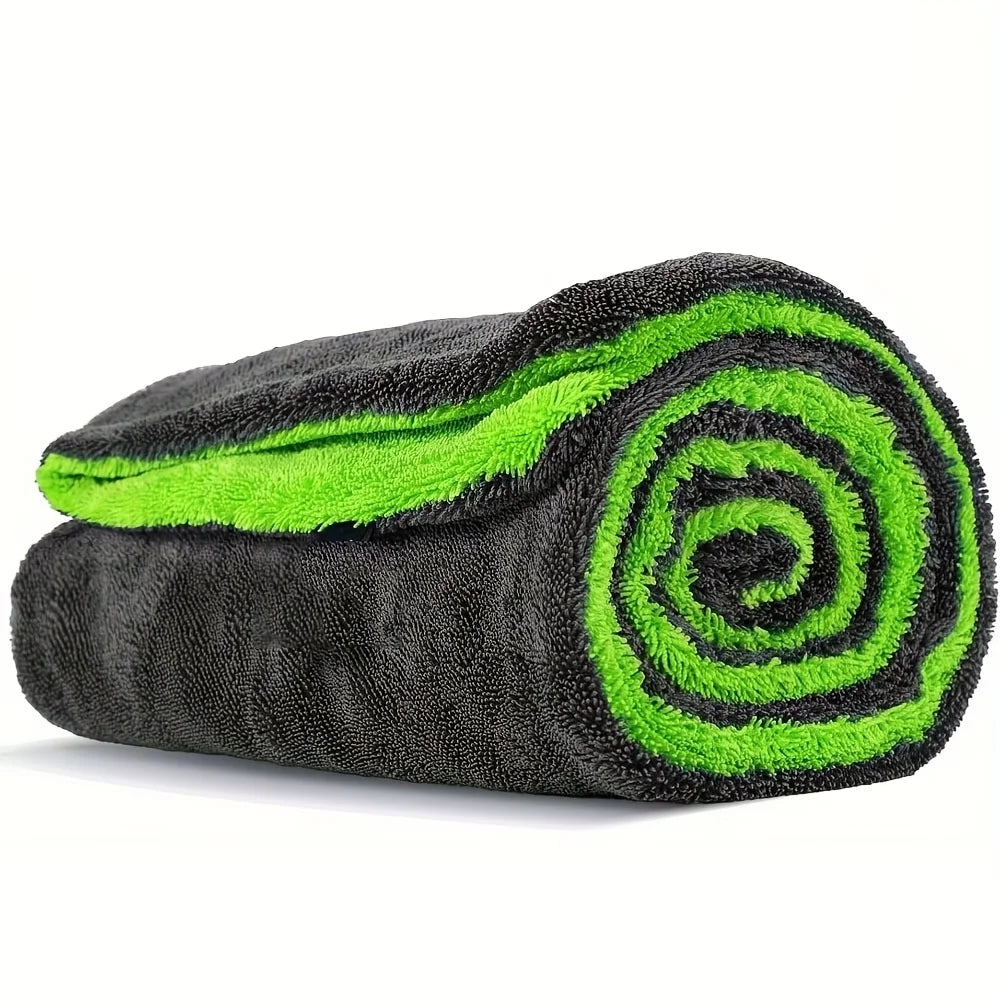Microfiber Drying Towel 60x120cm 1400GSM Double Sided High Absorbent Cloth - Green 60cm x 120cm