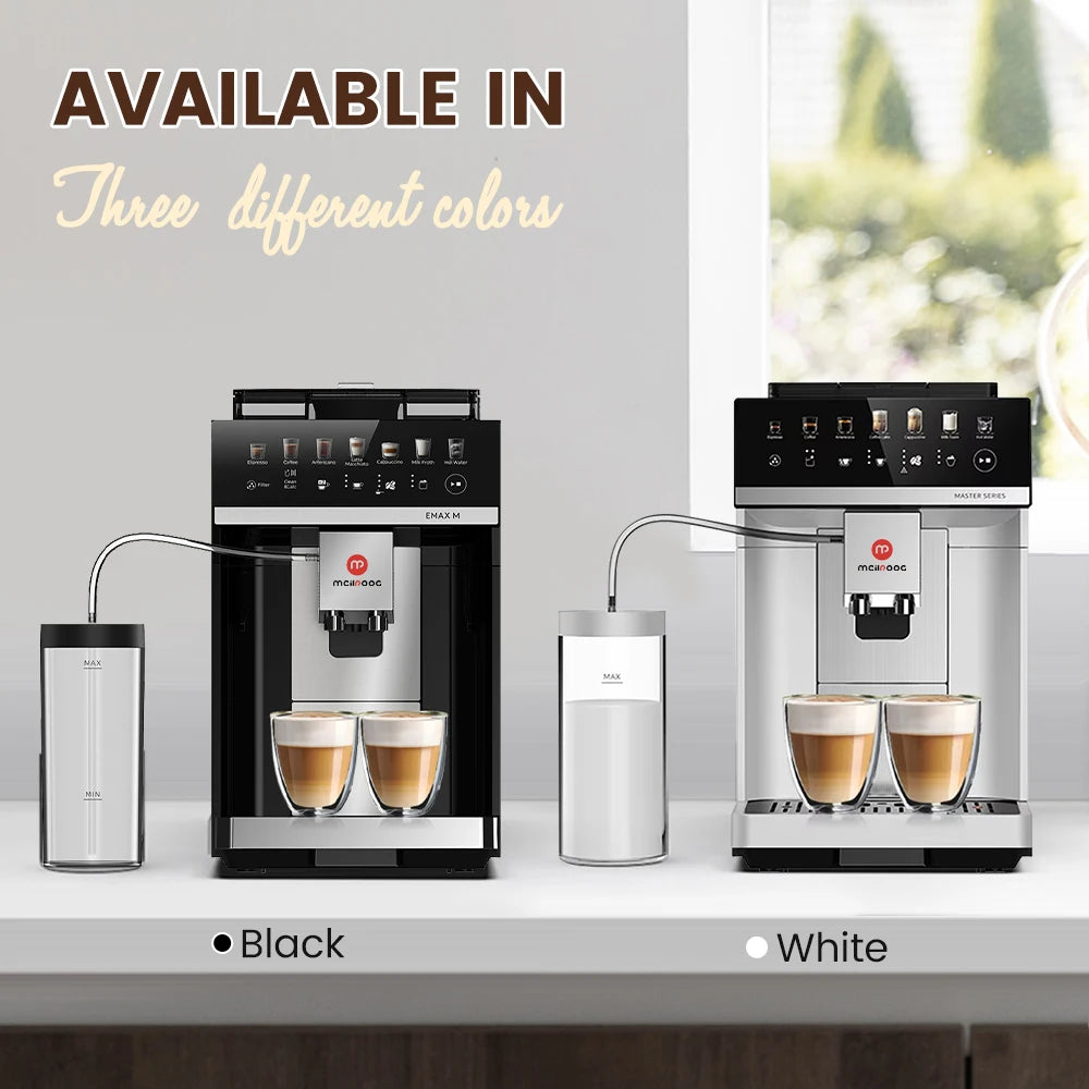 Coffee Machine 20 Bar Automatic Espresso Maker with Integrated Grinder and Milk Frother – White