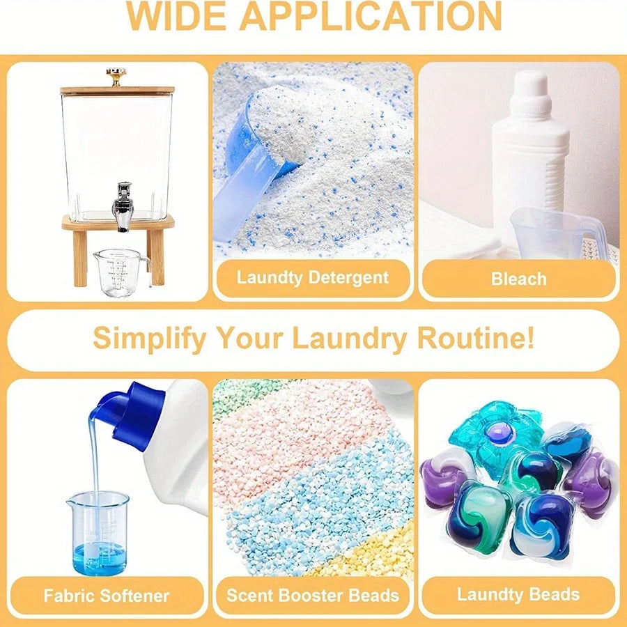 Laundry Detergent Dispenser Liquid Soap Storage Container with Stainless Steel Tap Countertop Laundry Organiser