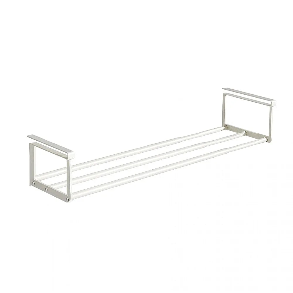 Expandable Under Shelf Shoe Rack Adjustable Hanging Shoe Organizer for Cabinet Closet and Entryway – White