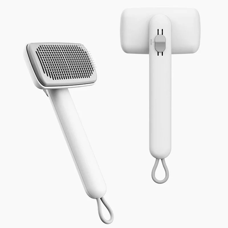 Pet Grooming Comb 240g Portable Washable Needle Brush for Long and Short Coats - White