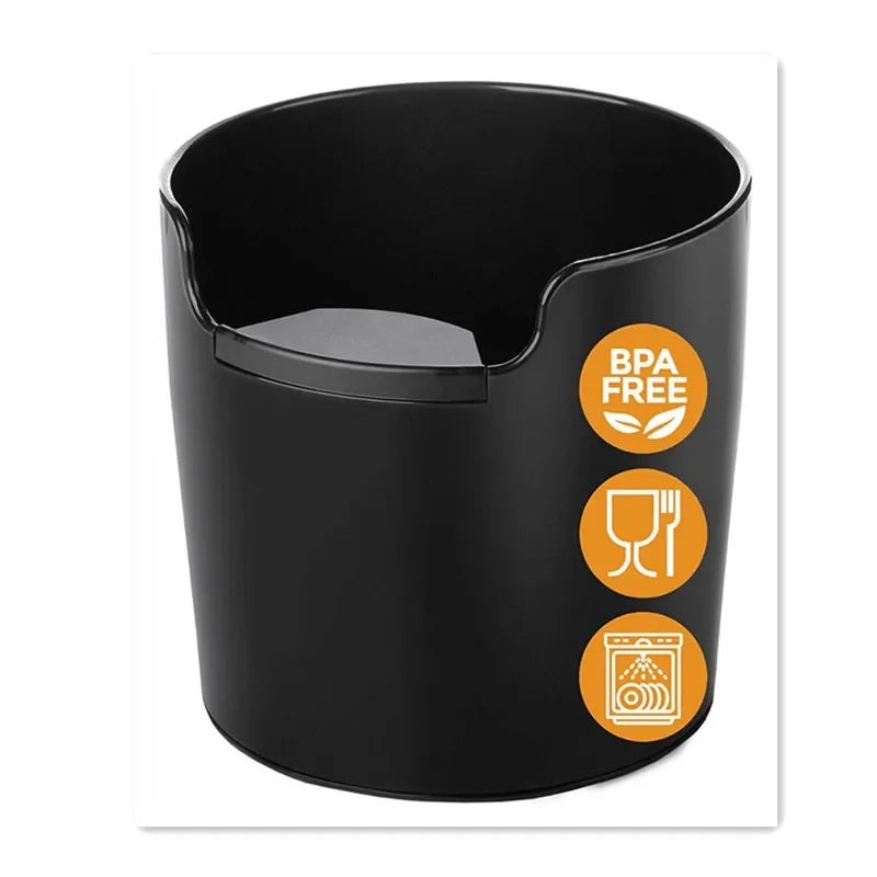 Espresso Coffee Knock Box Coffee Grounds Dump Bin with Anti-Slip Base – Black
