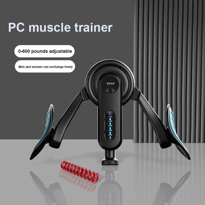 Pelvic Floor Muscle Trainer Leg Clamp Adjustable Inner Thigh Exercise Device - Black Blue