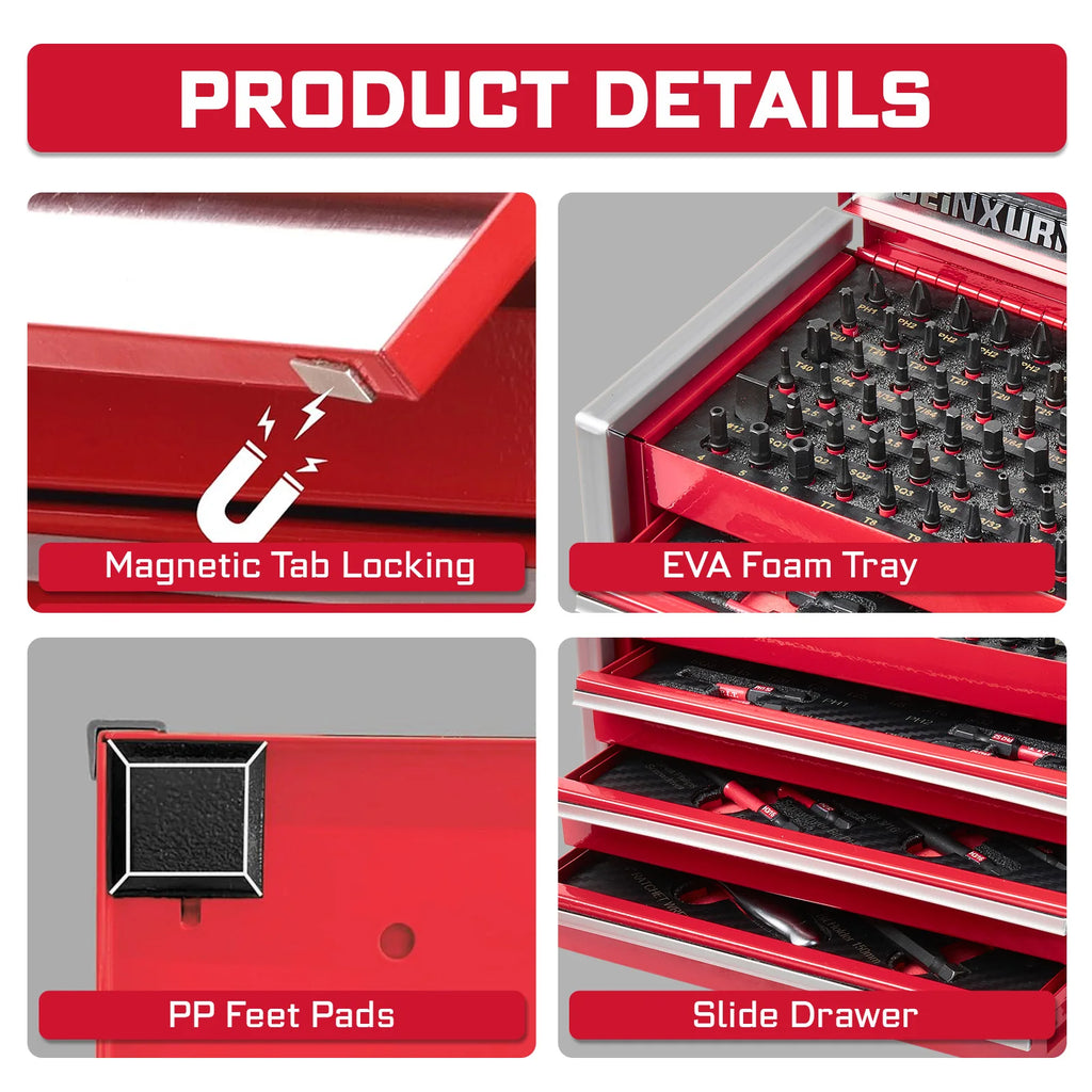 Tool Bit Set 106 Piece Impact Driver Bit Kit with Ratchet Wrench Socket Adapters and Storage Case