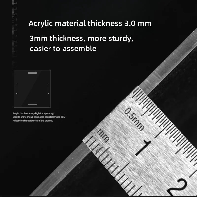 Portable Clear Acrylic Display Case 35 cm Dustproof Collectible Display Box with Black Base