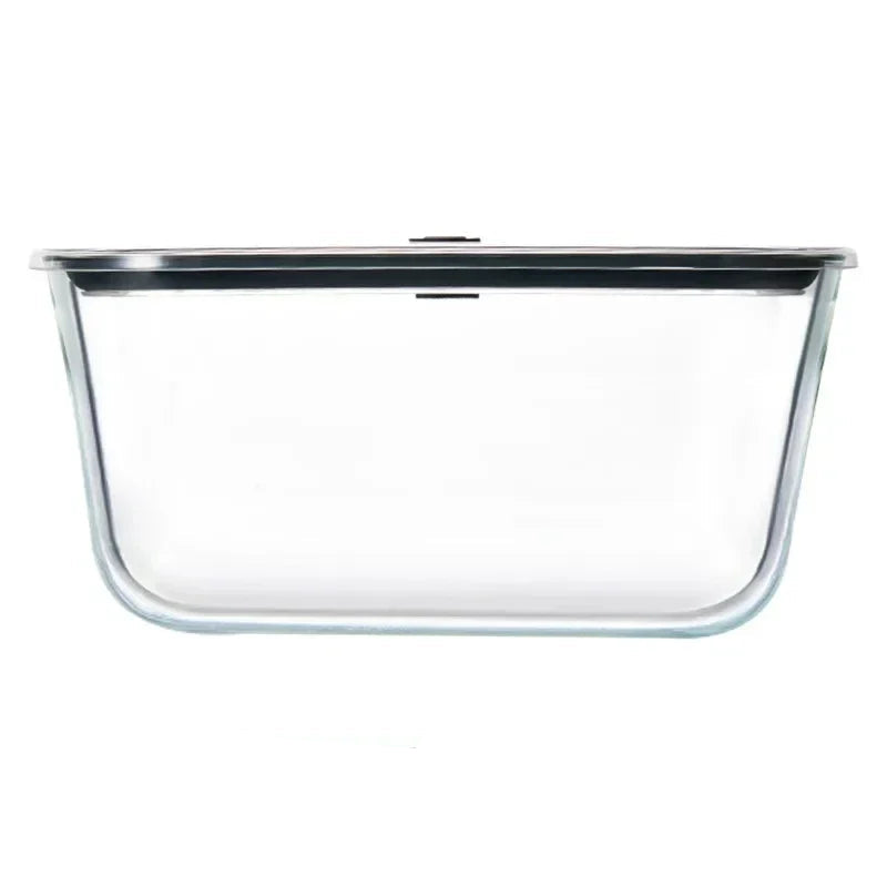 2800ml Heat Resistant Glass Food Storage Container with Airtight Lid Microwave Oven Safe Fresh Keeper Bowl – Grey