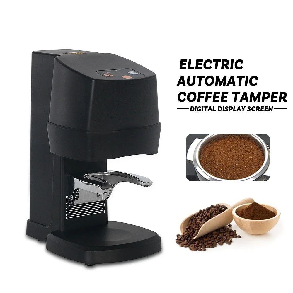 Coffee Tamper 58mm Automatic Electric Espresso Tamper Adjustable Pressure Stainless Steel – Black