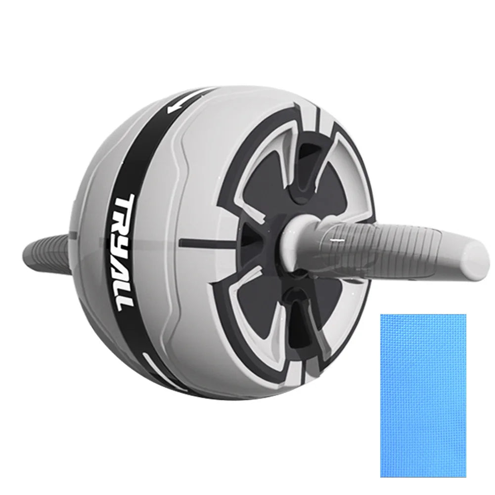 Abdominal Rebound Roller Anti Slip Core Strength Trainer Detachable Single Wheel Fitness Tool - Gray