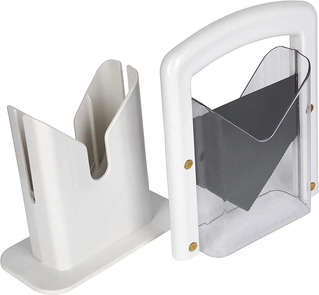 Bagel Guillotine Slicer Stainless Steel Serrated Blade Bread Cutter – Black