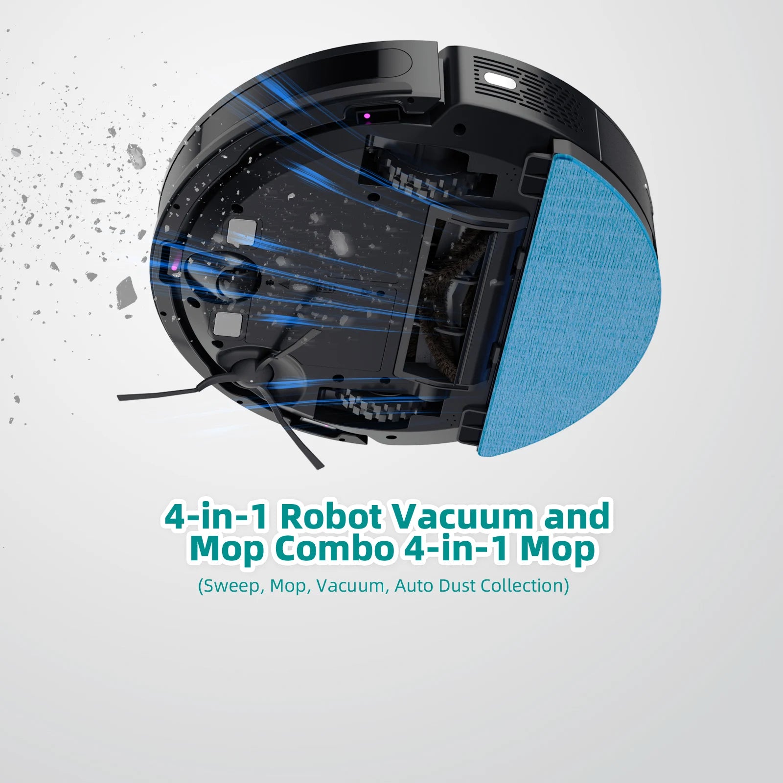 Robot Vacuum Cleaner 4500Pa LiDAR Navigation Self-Emptying Vacuum Mop with 2.5L Dust Station WiFi App Control Alexa