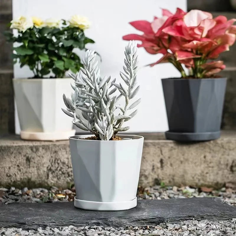 Large Plastic Flower Pot 27cm Classic Planter For Indoor And Outdoor Plants – Yellow