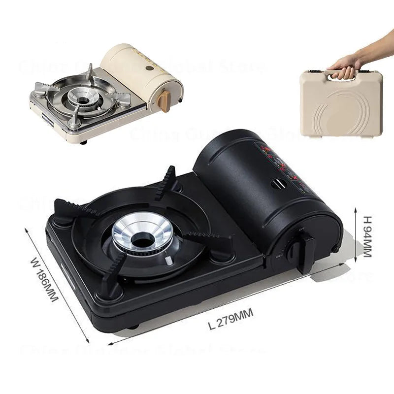 Camping Gas Stove 1.86KW Portable Wind Resistant Outdoor Cooker - White