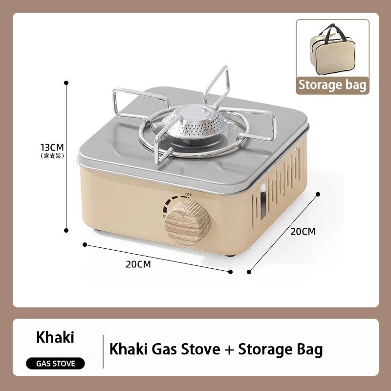 Camping Gas Stove 2800W Portable Butane Cassette Burner Electronic Ignition – Khaki