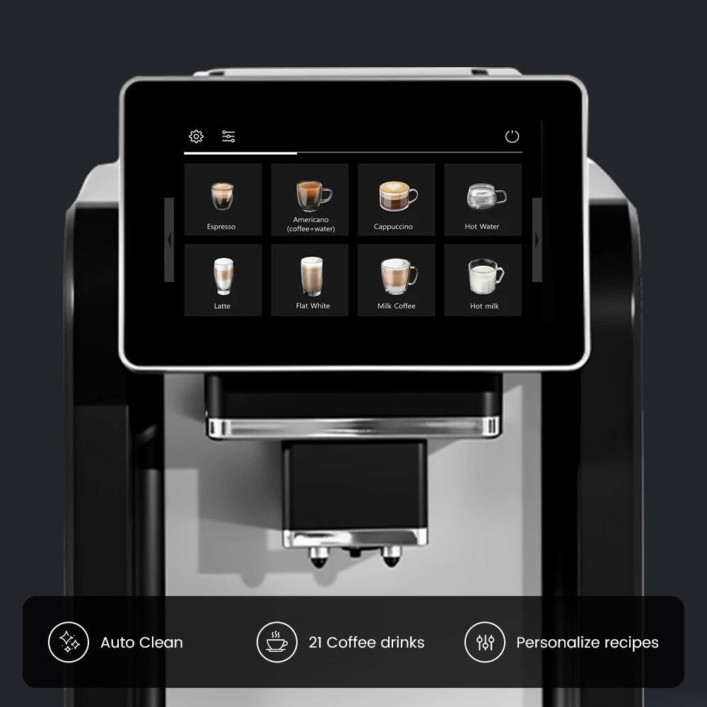 Automatic Espresso Coffee Machine 21 Beverage Touch Screen Grinder Milk Frother AU Plug – Black