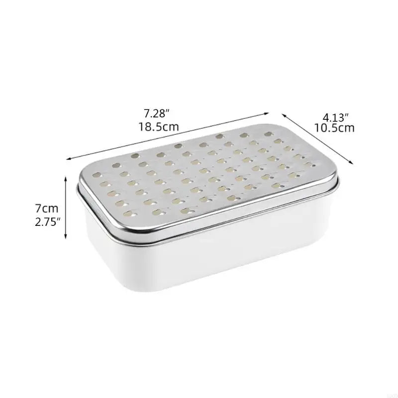 Cheese Grater 2 in 1 Stainless Steel Food Shredder with Storage Container Vegetable Slicer Kitchen Tool