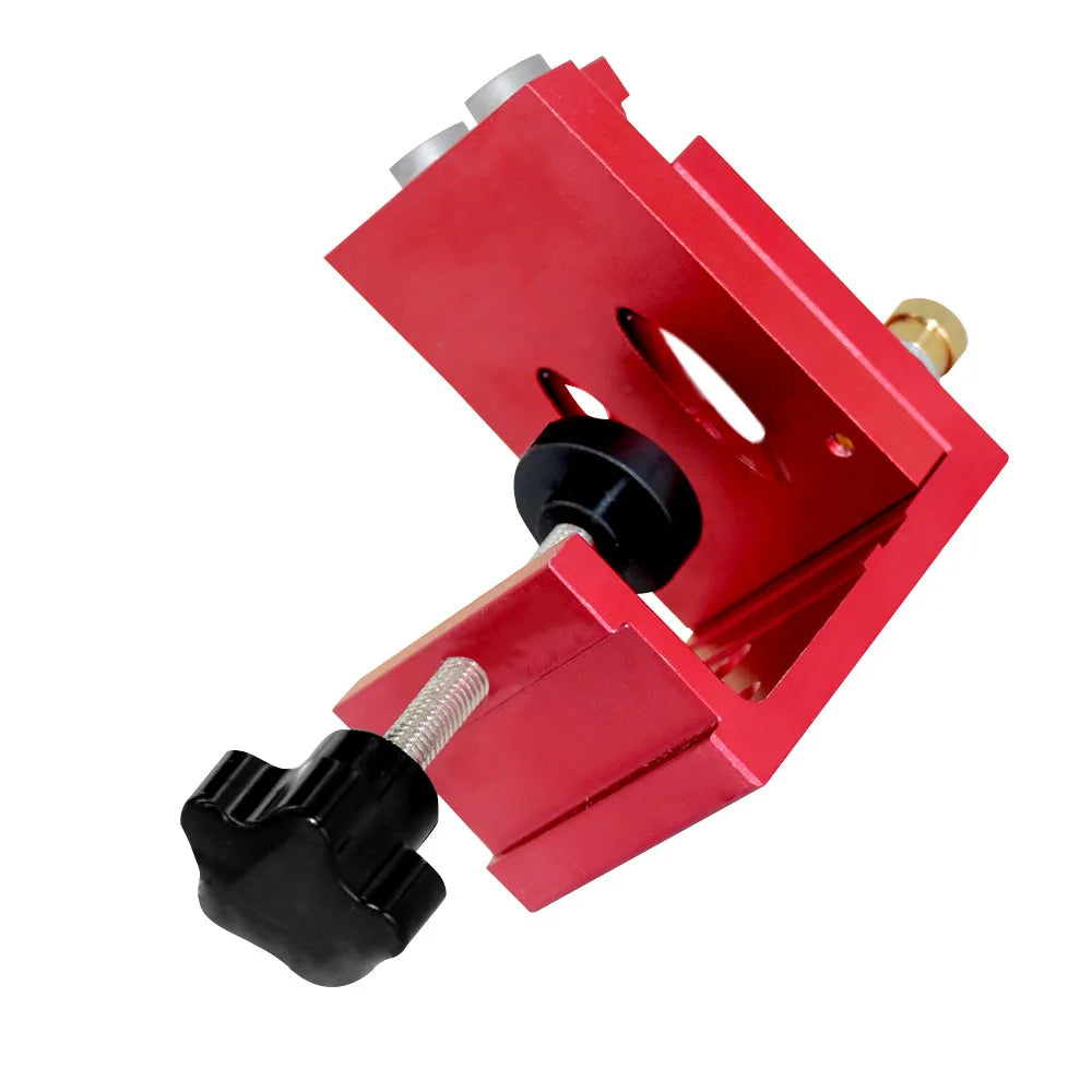 Pocket Hole Jig Kit with Drill Guide Step Drill Bit Screws and Wooden Plugs for Woodworking Red