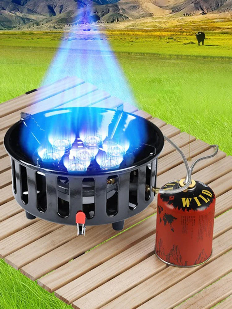 19800W 7-Core Portable Camping Stove with Electronic Ignition