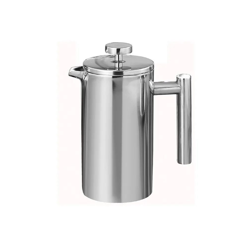 French Press Coffee Maker 350ml Double Wall Stainless Steel Coffee and Tea Press with Triple Filtration – Silver