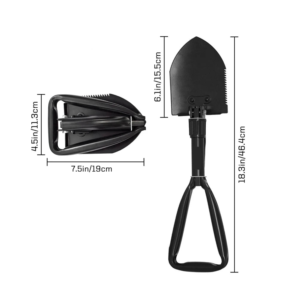 Folding Shovel Multitool – Heavy Duty Outdoor Entrenching Tool for Camping, Gardening & Survival