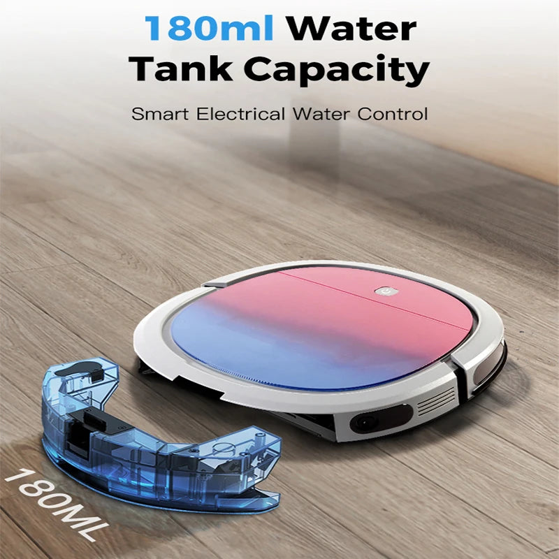 Robot Vacuum Cleaner 4000Pa WiFi App Control Mopping Sweeping Auto Charging – White