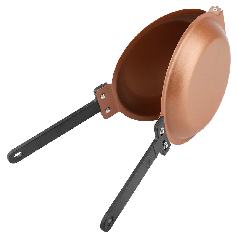 Double Sided Frying Pan 19 cm Iron Flip Pancake Egg Toast Maker with 16.5 cm Handle