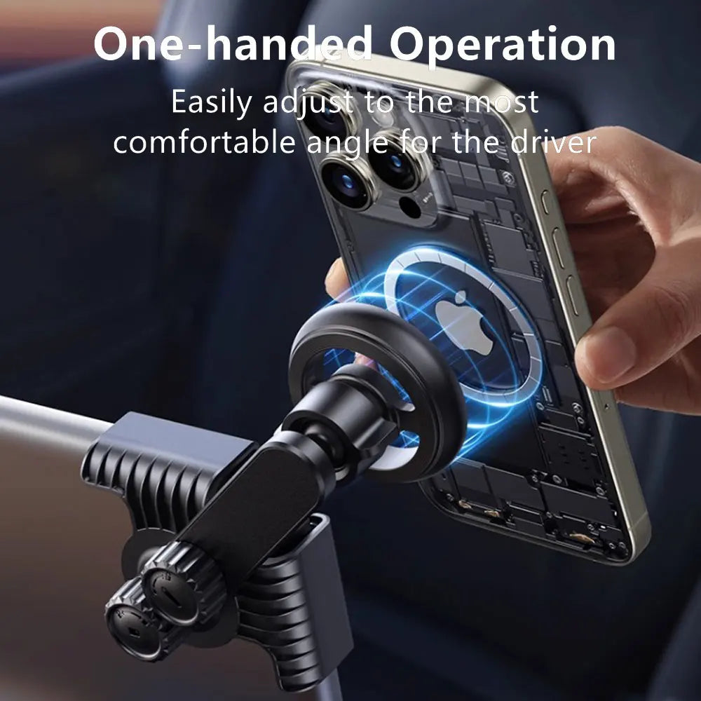 Phone Holder 15W Wireless Charging Adjustable Dashboard Screen Mount with LED Light – Green LED