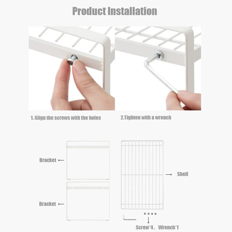 Large Metal Desktop Storage Rack Countertop Organizer Shelf Space Saving Kitchen Cabinet Storage