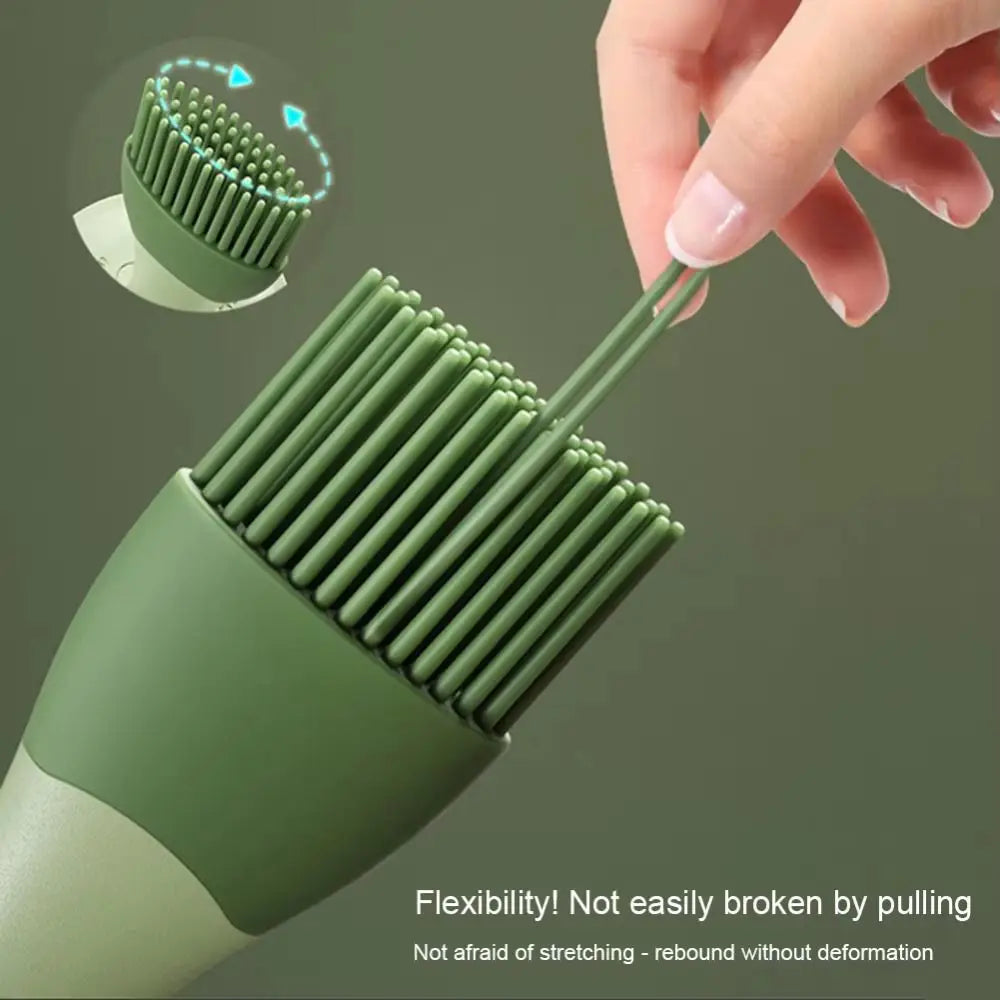 3 in 1 BBQ Oil Brush Silicone Sauce Applicator with Oil Dispenser Bottle Heat Resistant Baking Tool – Green