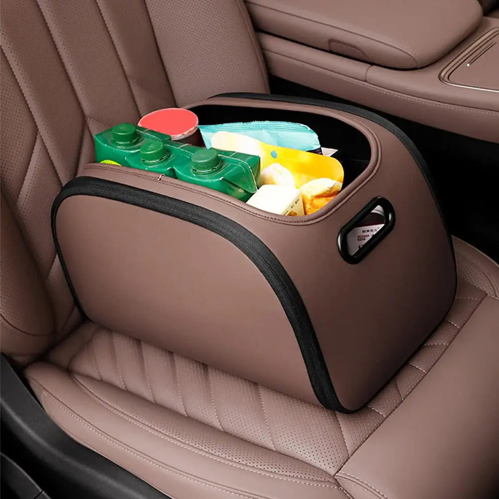 Car Trunk Organizer 39cm Built In Mesh Pockets Multi Layer Storage Box - White