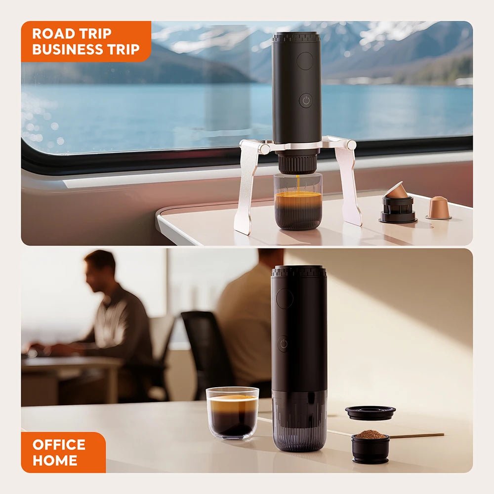 Portable Espresso Coffee Maker 3 in 1 Wireless Capsule Powder Machine 80ml - Green