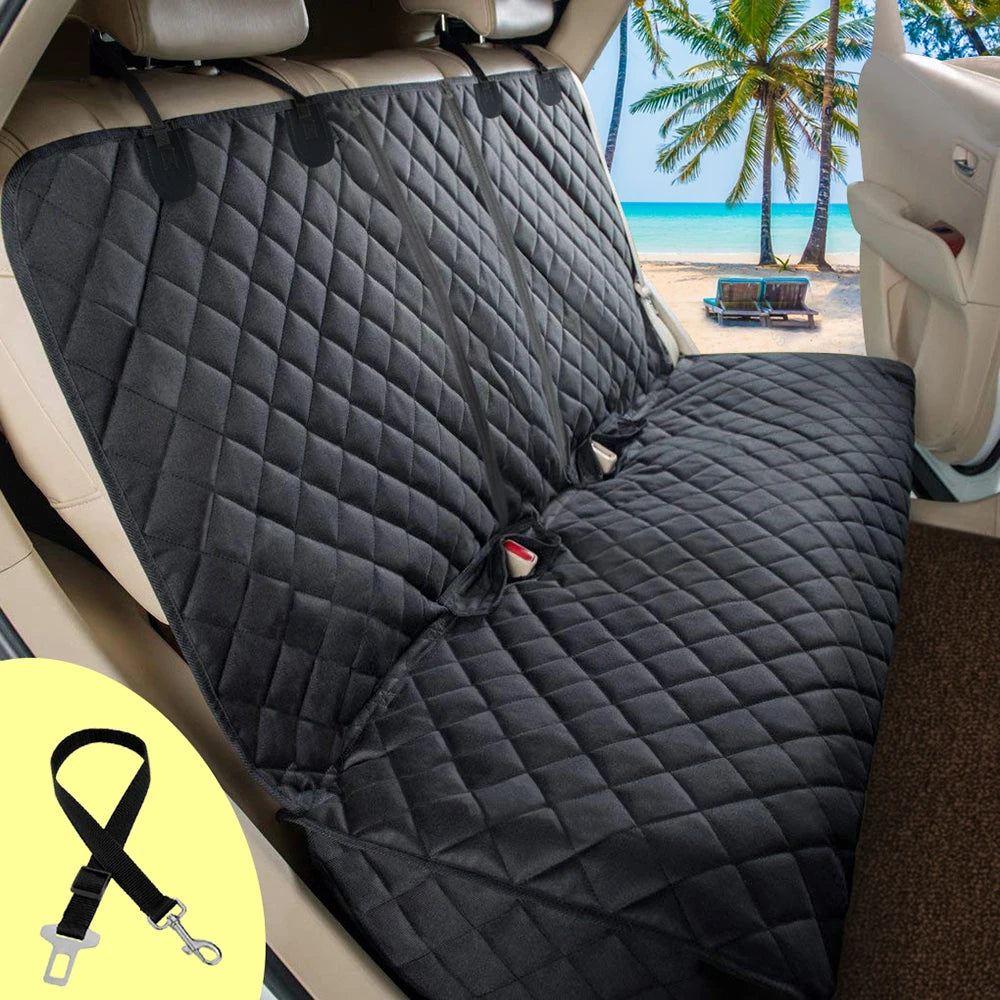 Portable Waterproof Dog Seat Cover 143 × 128 cm Heavy Duty Nylon Travel Seat Protector - Grey