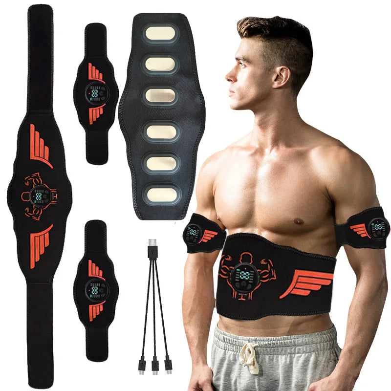 EMS Abdominal Toning Belt Rechargeable Muscle Stimulator Trainer with 10 Modes 30 Levels - 1belt