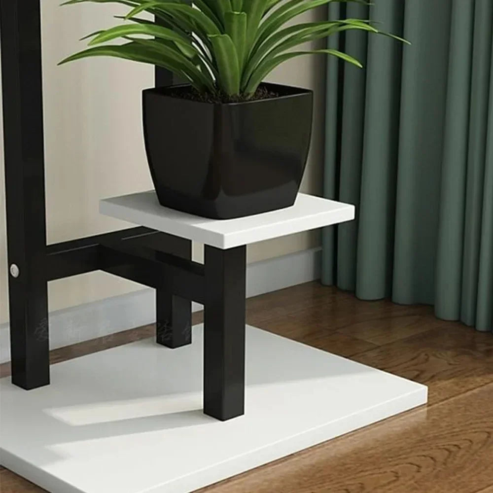 Plant Stand 5 Tier Floor Standing Flower Pot Display Rack Steel Frame – Black