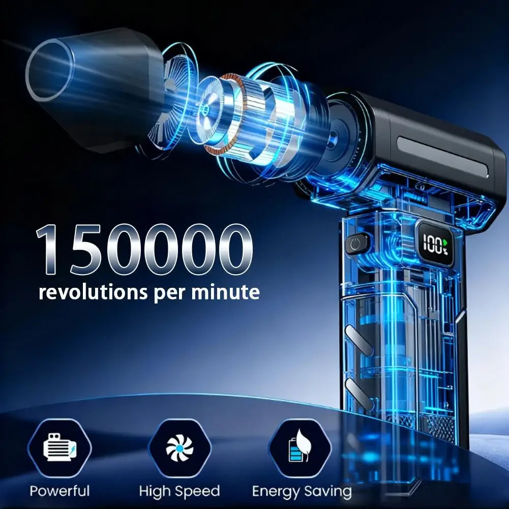 Air Blower 150000RPM Rechargeable Brushless Portable Dust Cleaning Tool with Battery