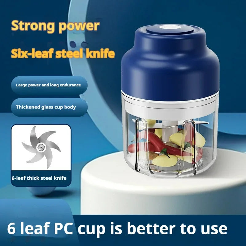 Electric Garlic Chopper 320ml USB Rechargeable Mini Food Processor Vegetable Grinder – Purple