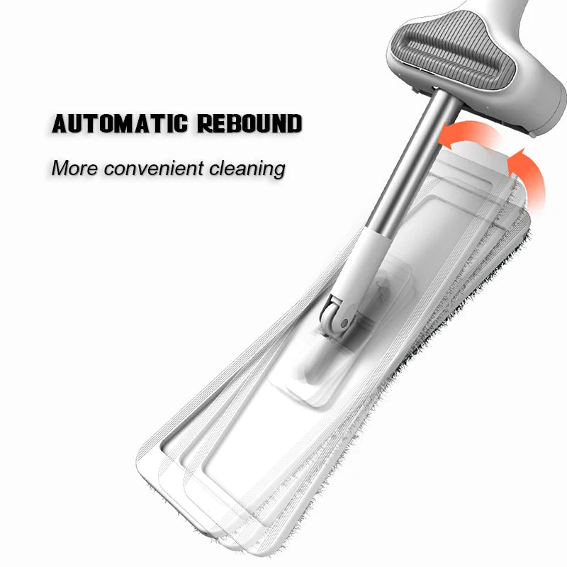Self Cleaning Squeeze Mop Flat Microfiber Spin Mop with 360 Rotation - 32cm 4 Cloth