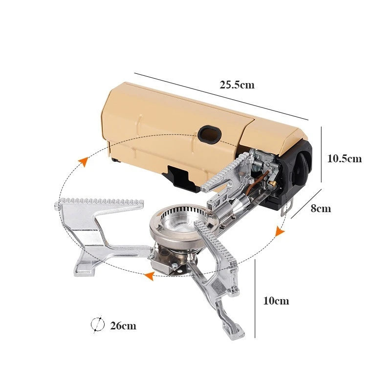 Portable Gas Stove 2600W Folding Outdoor Burner with Electronic Ignition – White