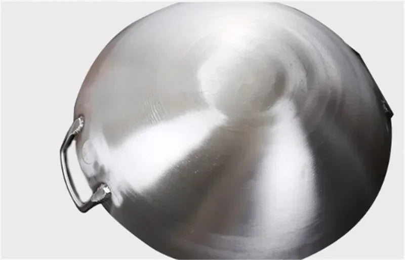 Wok 40cm Commercial Grade Stainless Steel Round Bottom Stir Fry Cooking Pan