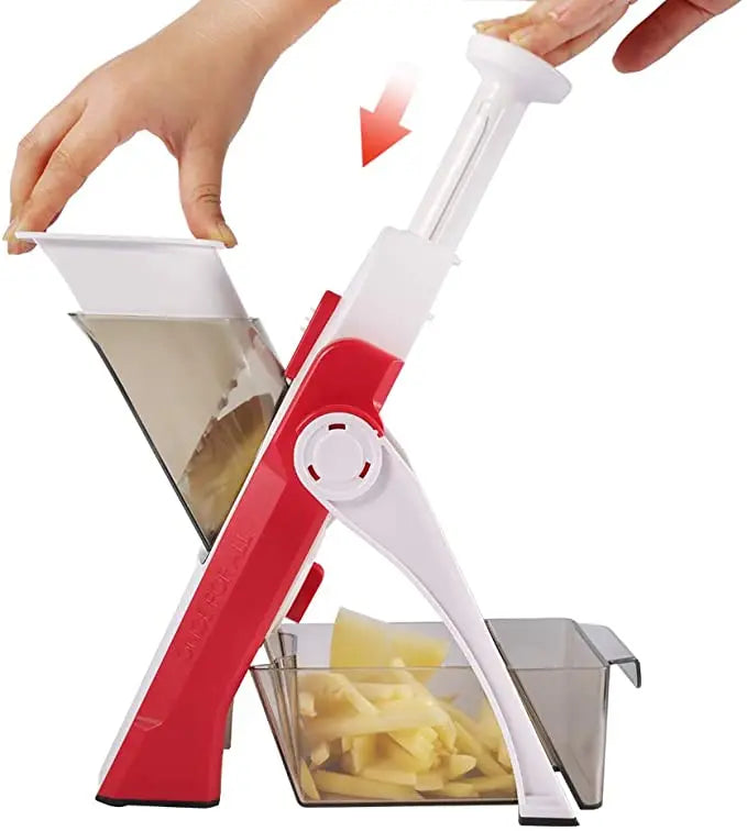 Vegetable Cutter Mandoline Slicer Food Chopper Dicer Kitchen Tool - Red